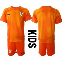 Kroatien Målvakt Replika babykläder Bortaställ Barn VM 2022 Kortärmad (+ korta byxor)